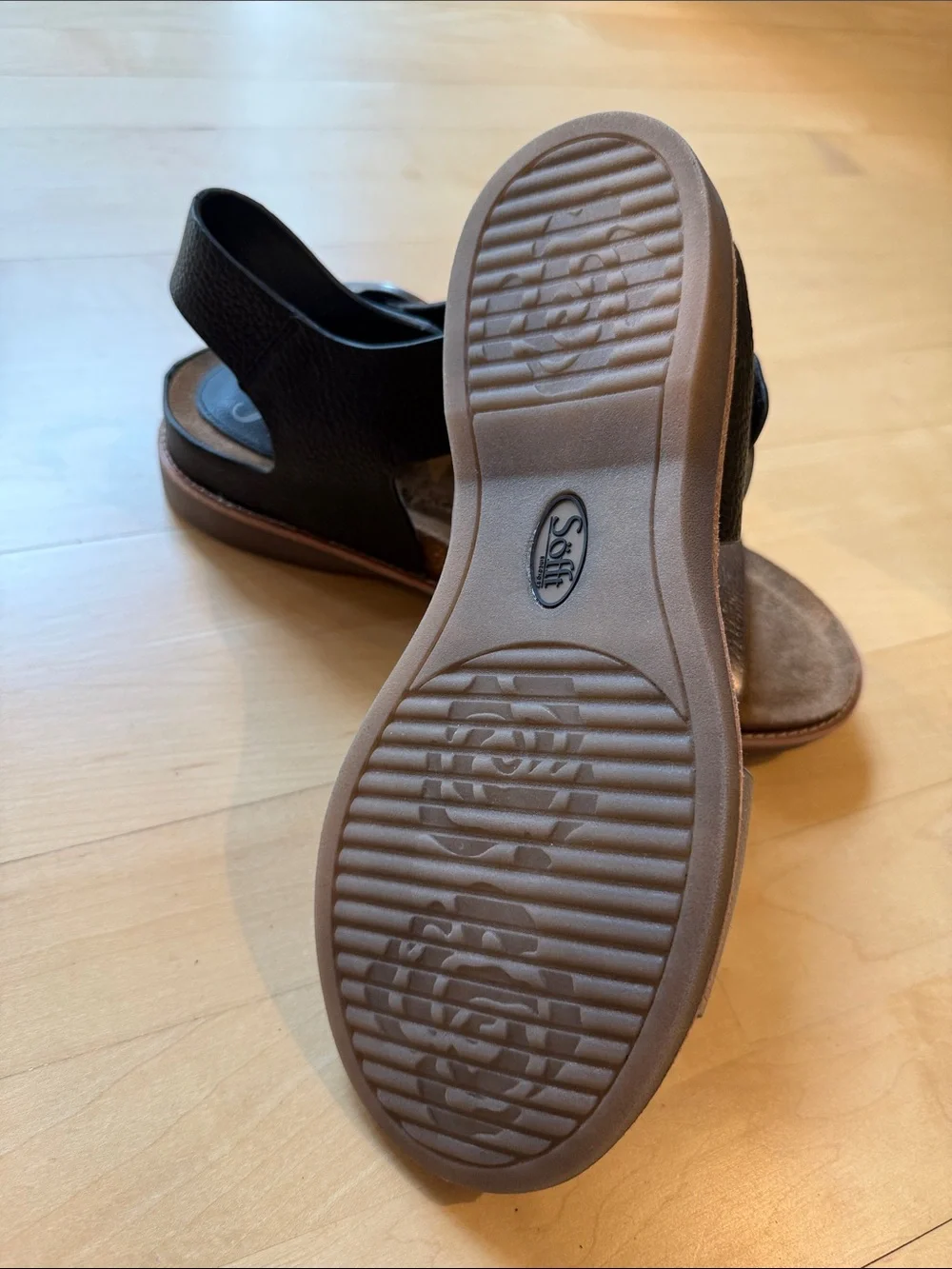 Sofft Women’s Two-Tone Metallic Brown & Black Slingback Sandals - Brand New